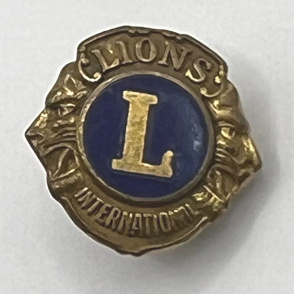 Lions International Pin Blue Enamel Screw back Lapel‎ Hat